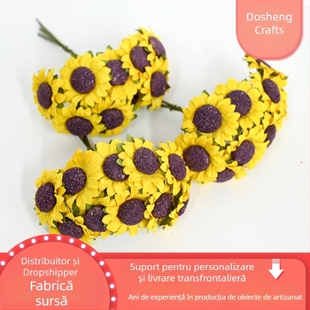 Buchet de floarea-soarelui artificiale din hârtie pentru decorarea sufrageriei