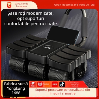 Rulă abdominală cu șase roți, conectivitate inteligentă și revenire automată – echipament de fitness pentru abdomen, uz casnic