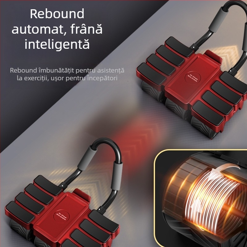 Rulă abdominală cu șase roți, conectivitate inteligentă și revenire automată – echipament de fitness pentru abdomen, uz casnic