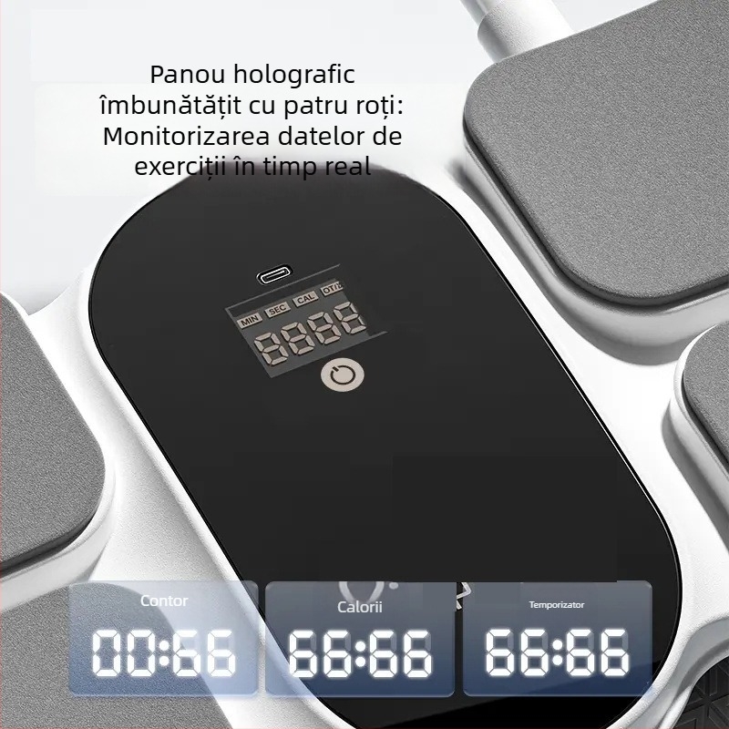 Roată abdominală cu patru roți, aparat de fitness pentru acasă, cu revenire automată