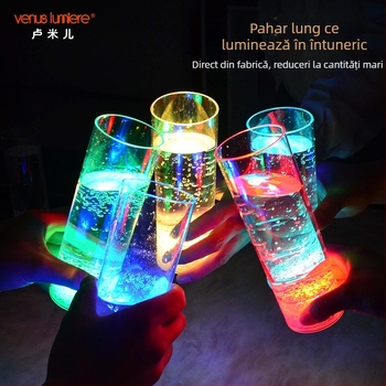 Pahar de vin din plastic LED, colorat, pentru petreceri