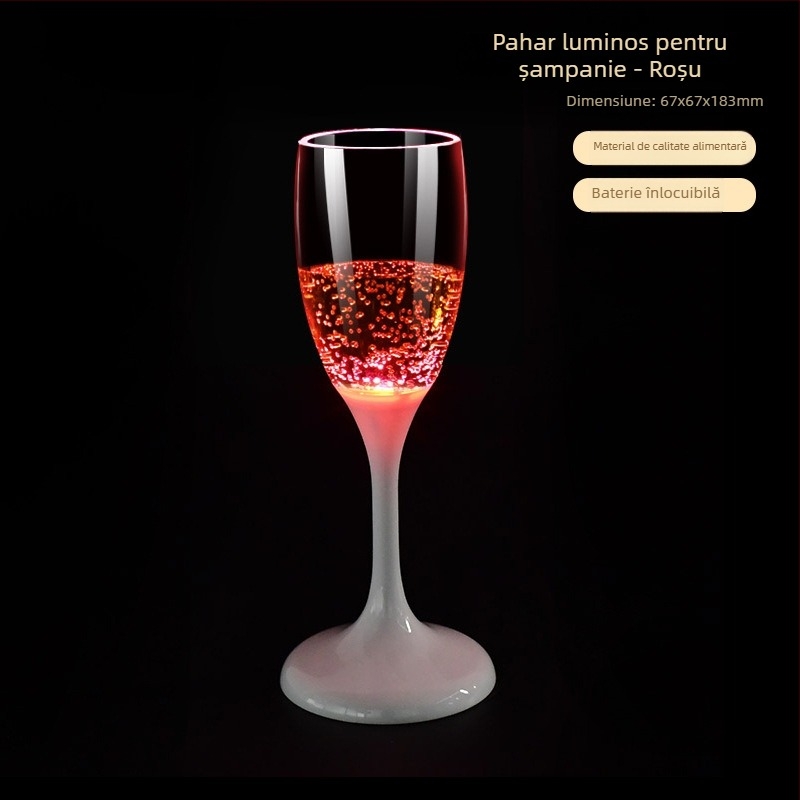 Pahar de vin din plastic LED, colorat, pentru petreceri