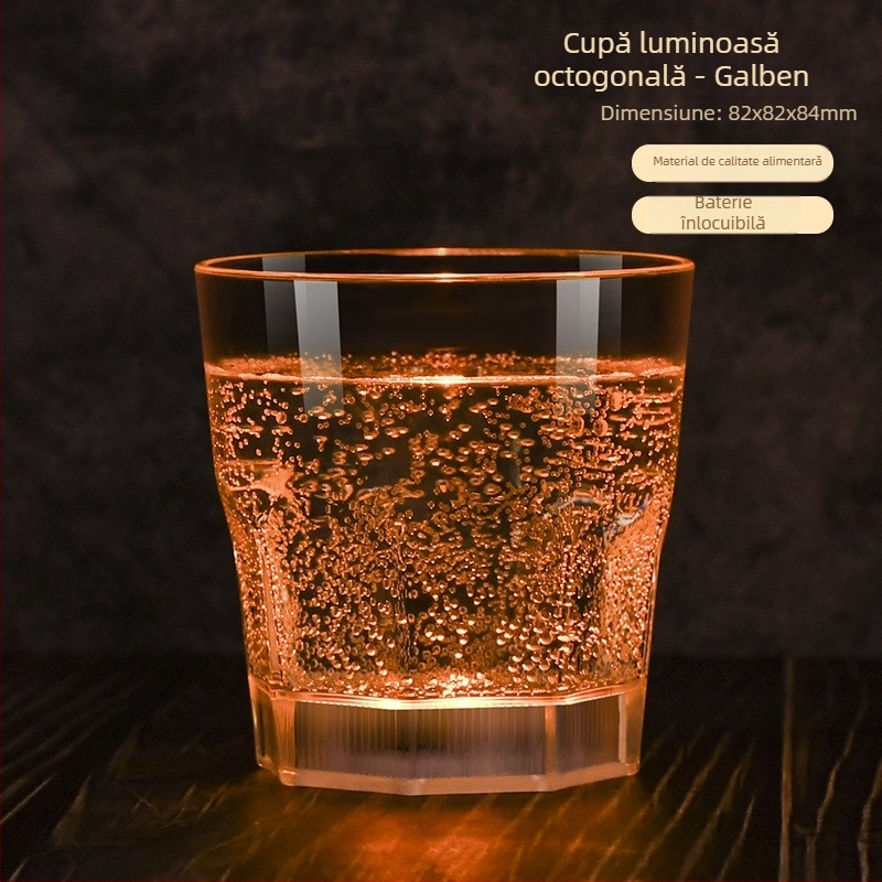 Pahar de vin din plastic LED, colorat, pentru petreceri