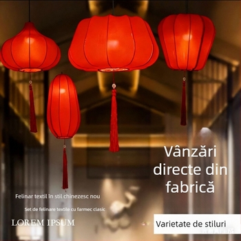 Felinar roșu în stil chinezesc, din țesătură elastică, pentru decor la restaurante și nunți, ornamente suspendate cu formă neregulată