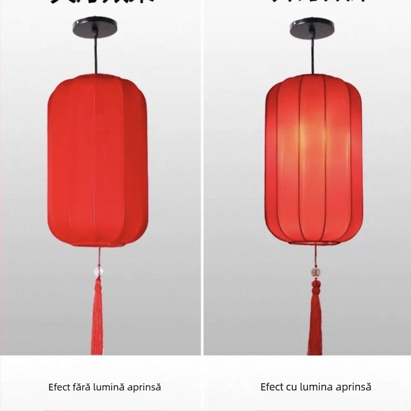 Felinar roșu în stil chinezesc, din țesătură elastică, pentru decor la restaurante și nunți, ornamente suspendate cu formă neregulată