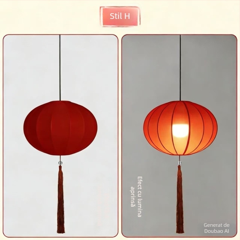 Felinar roșu în stil chinezesc, din țesătură elastică, pentru decor la restaurante și nunți, ornamente suspendate cu formă neregulată
