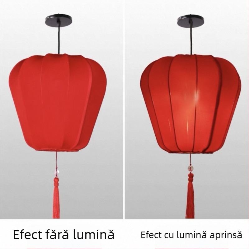Felinar roșu în stil chinezesc, din țesătură elastică, pentru decor la restaurante și nunți, ornamente suspendate cu formă neregulată