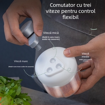 Mini zdrobitor de usturoi portabil, manual, cu trei trepte de reglare pentru pastă de usturoi