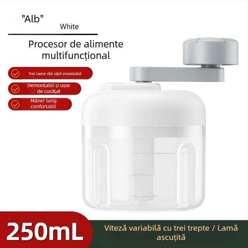 Mini zdrobitor de usturoi portabil, manual, cu trei trepte de reglare pentru pastă de usturoi