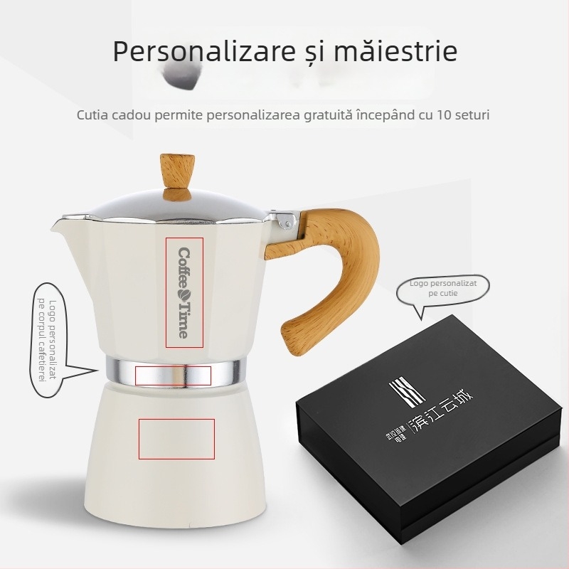 Set cadou moka pot italian pentru uz casnic, în cutie cadou, pentru extracția de espresso și accesorii de cafea