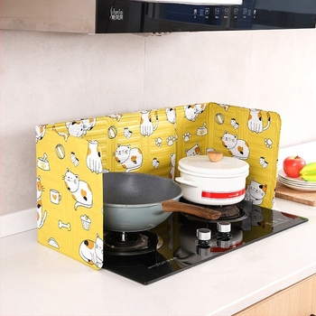 Nou panou de protecție împotriva stropilor de ulei pentru bucătărie, scut din folie de aluminiu pentru aragaz, ușor de curățat