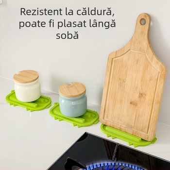 Covoraș din silicon pentru depozitarea capace, drenaj pentru tocătoare, covoraș izolant termic pentru bucătărie, covoraș antiaderent