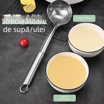 Lingură separator de ulei și strecurător pentru supă, din oțel inoxidabil, pentru reziduuri