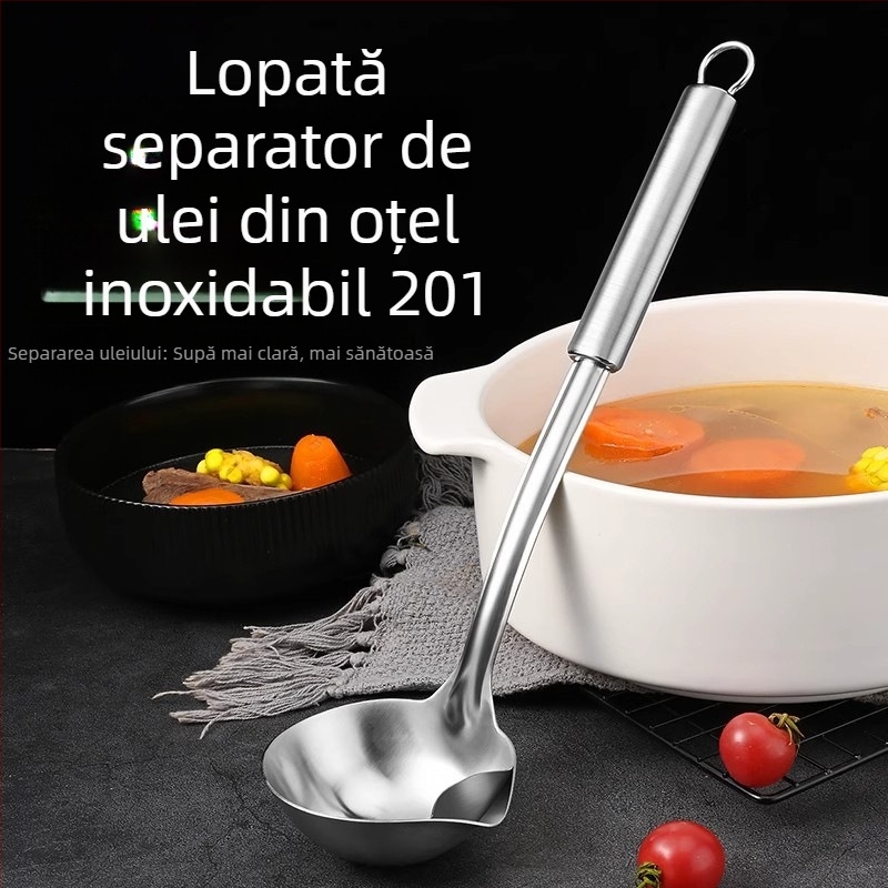 Lingură separator de ulei și strecurător pentru supă, din oțel inoxidabil, pentru reziduuri