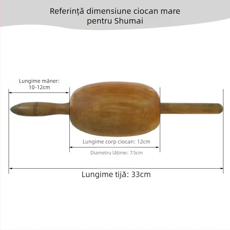 Ciocan din lemn pentru shumai și făcăleț pentru foi de găluște, ustensilă de bucătărie pentru utilizare profesională