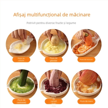 Râșniță ceramică pentru ghimbir și usturoi – ustensilă de bucătărie multifuncțională pentru pastă de ghimbir, pastă de usturoi și piure de fructe