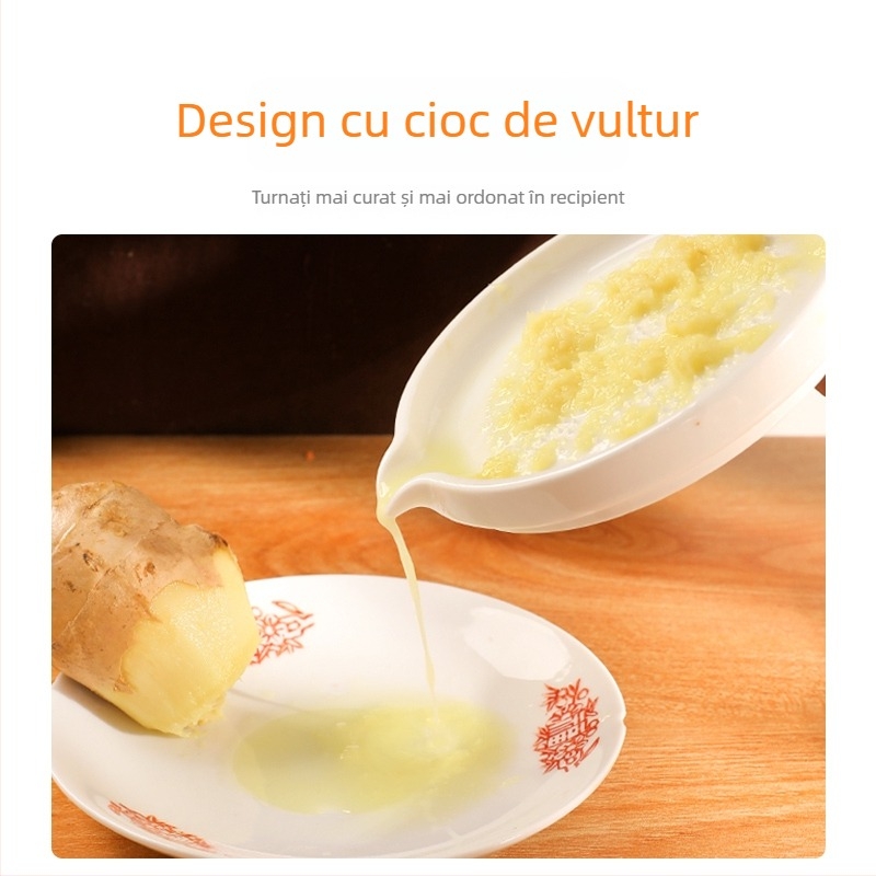 Râșniță ceramică pentru ghimbir și usturoi – ustensilă de bucătărie multifuncțională pentru pastă de ghimbir, pastă de usturoi și piure de fructe