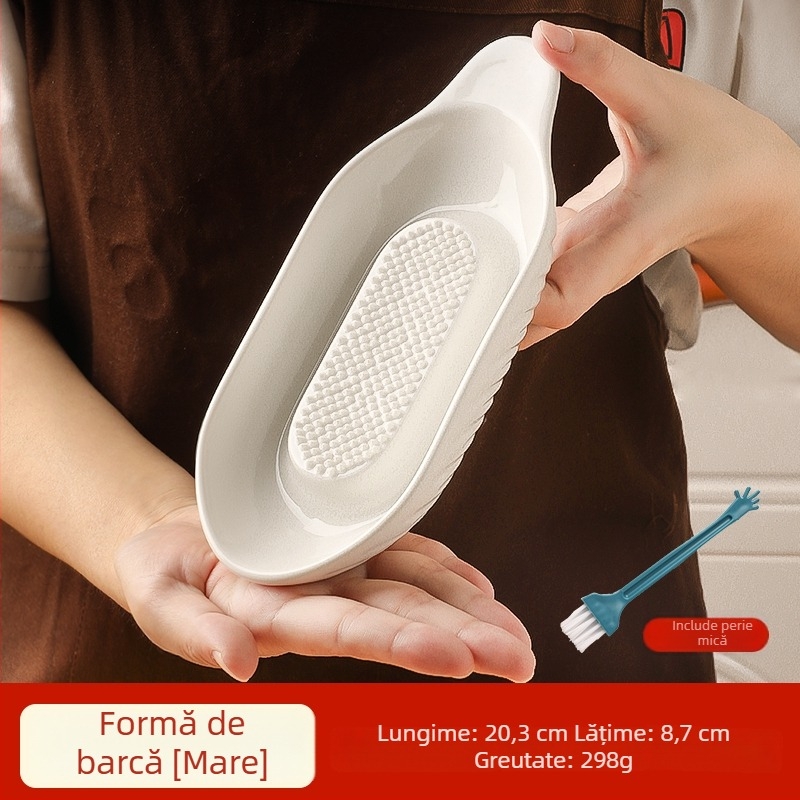 Râșniță ceramică pentru ghimbir și usturoi – ustensilă de bucătărie multifuncțională pentru pastă de ghimbir, pastă de usturoi și piure de fructe