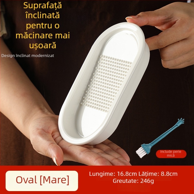 Râșniță ceramică pentru ghimbir și usturoi – ustensilă de bucătărie multifuncțională pentru pastă de ghimbir, pastă de usturoi și piure de fructe