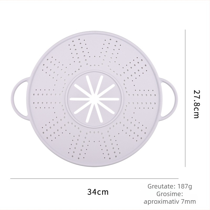 Capac din silicon anti-stropire, rezistent la temperatură înaltă, capac de oală anti-stropire, grătar pentru aburi în bucătărie, covoraș izolat pentru oală