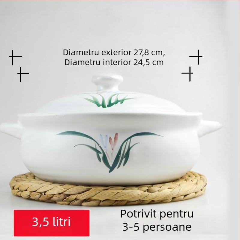 Oală ceramică extralargă, rezistentă la temperaturi înalte, pentru gătit hot pot, cu utilizare casnică, pentru supe cu stomac de porc și pui, compatibilă cu aragaz