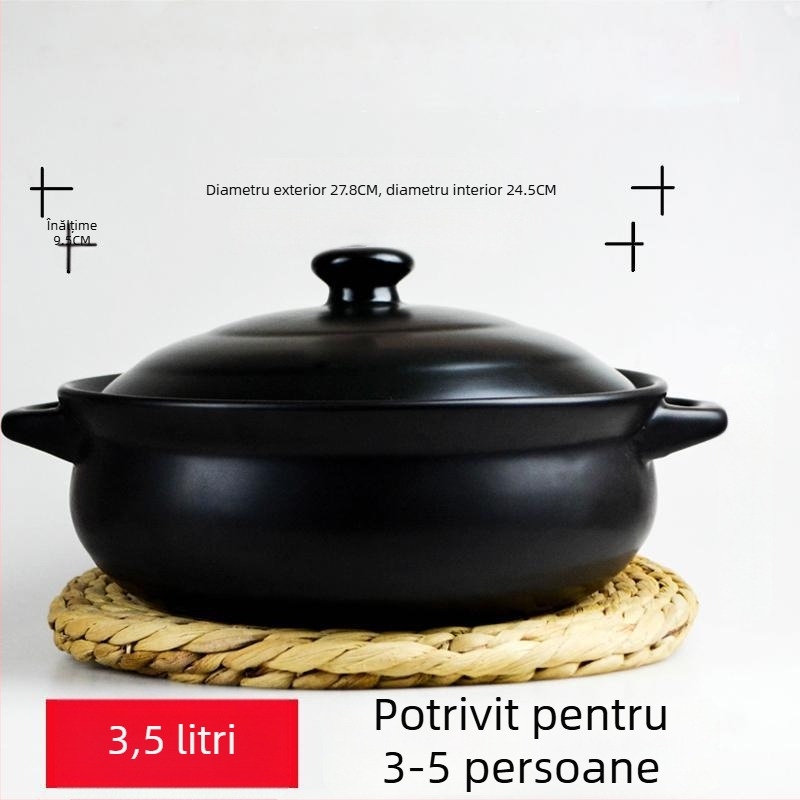 Oală ceramică extralargă, rezistentă la temperaturi înalte, pentru gătit hot pot, cu utilizare casnică, pentru supe cu stomac de porc și pui, compatibilă cu aragaz
