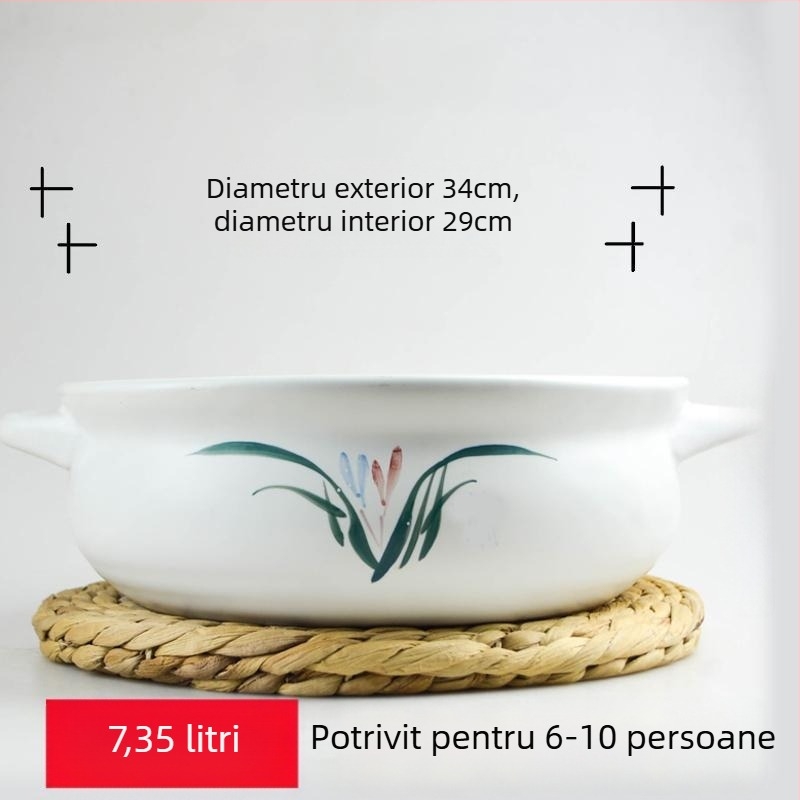 Oală ceramică extralargă, rezistentă la temperaturi înalte, pentru gătit hot pot, cu utilizare casnică, pentru supe cu stomac de porc și pui, compatibilă cu aragaz