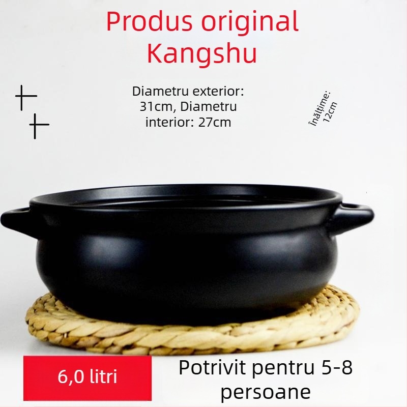 Oală ceramică extralargă, rezistentă la temperaturi înalte, pentru gătit hot pot, cu utilizare casnică, pentru supe cu stomac de porc și pui, compatibilă cu aragaz