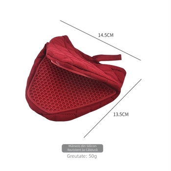 Mănuși izolante din silicon cu căptușeală din bumbac – mănuși de bucătărie mai groase pentru cuptor și cuptor cu microunde, rezistente la căldură