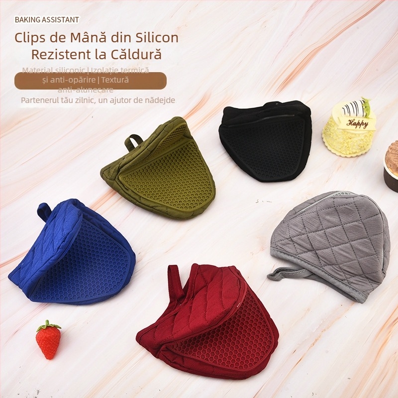 Mănuși izolante din silicon cu căptușeală din bumbac – mănuși de bucătărie mai groase pentru cuptor și cuptor cu microunde, rezistente la căldură