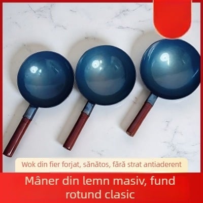 Mini wok din fontă, neacoperit, porție pentru o singură persoană, prăjire ouă și hrană pentru bebeluși