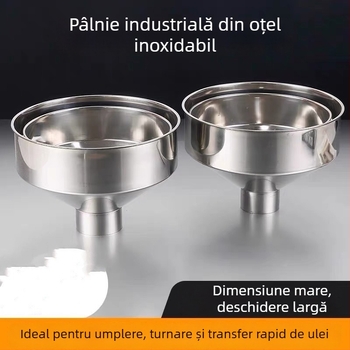 Pâlnie industrială din oțel inoxidabil, extra mare, diametru mare, pentru umplere comercială, recipient inferior