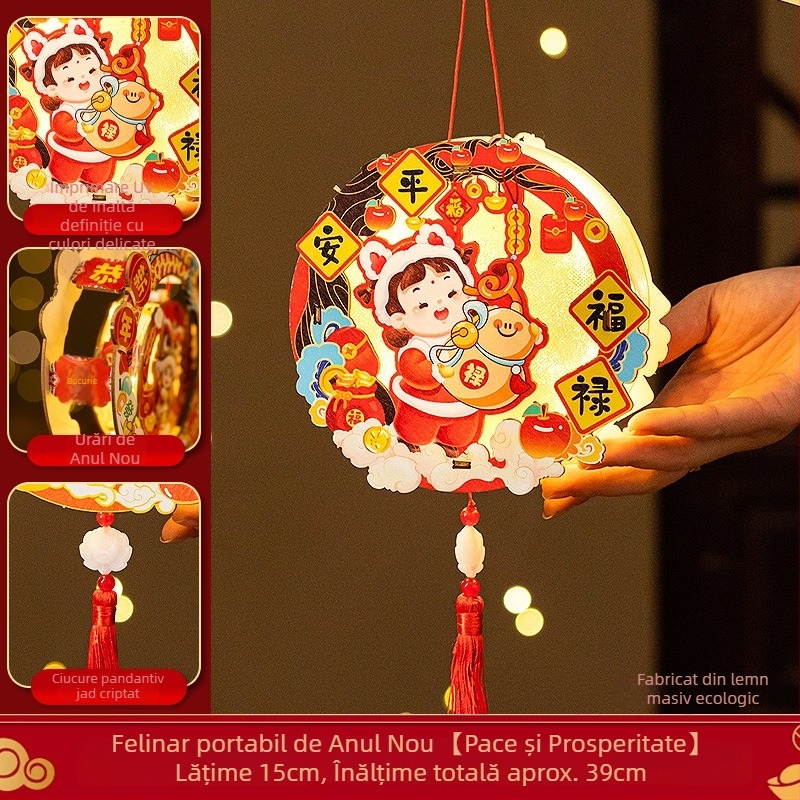 2026 Anul Calului – felinar de mână luminos pentru copii, materiale DIY, mic felinar de palat