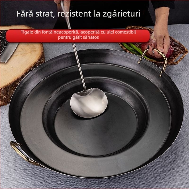Tigaie antiaderentă pentru prăjit cartofi – grătar plat
