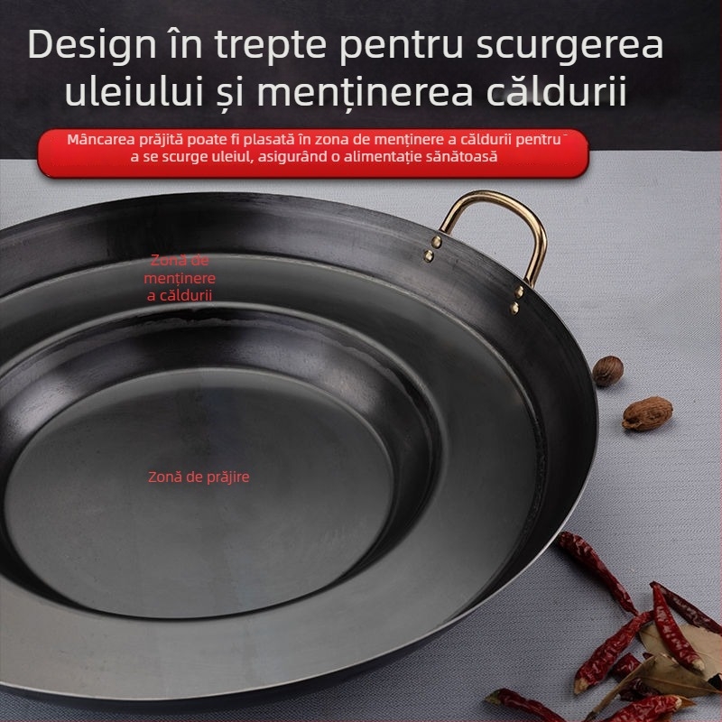 Tigaie antiaderentă pentru prăjit cartofi – grătar plat