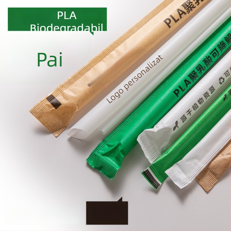 Paie biodegradabile din PLA pentru ceai cu lapte, 19 cm, PLA23 cu design perlă, ambalate individual