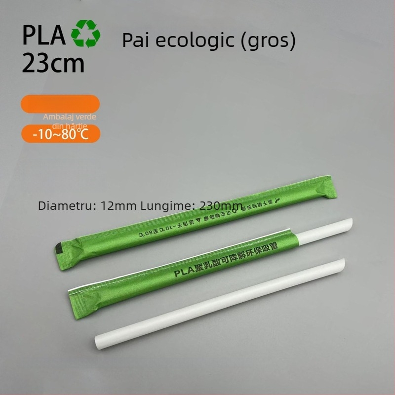Paie biodegradabile din PLA pentru ceai cu lapte, 19 cm, PLA23 cu design perlă, ambalate individual