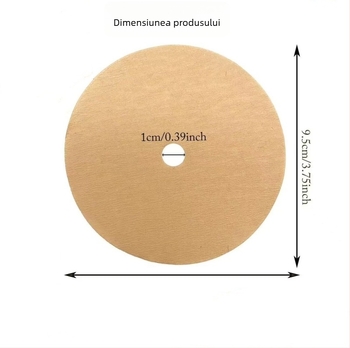 Filtru de cafea circular, 95 mm, din pulpă de lemn, pentru infuzie manuală, culoare albă/naturală, cu găuri