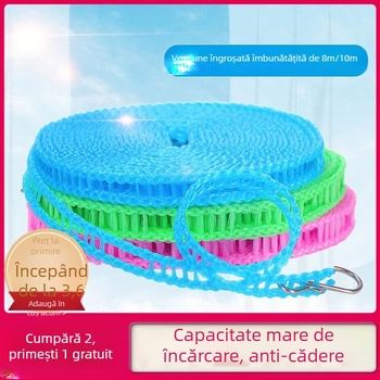 Sfoară din nailon durabilă, țesută, pentru uscarea cuverturilor și hainelor, linie de uscare în exterior
