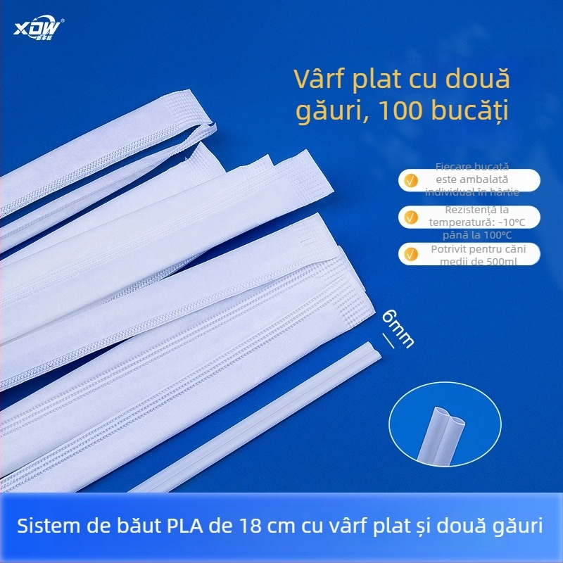 Paie PLA pentru cafea, de unică folosință, biodegradabilă, ambalare individuală, pentru amestecat cafea și ceai cu lapte