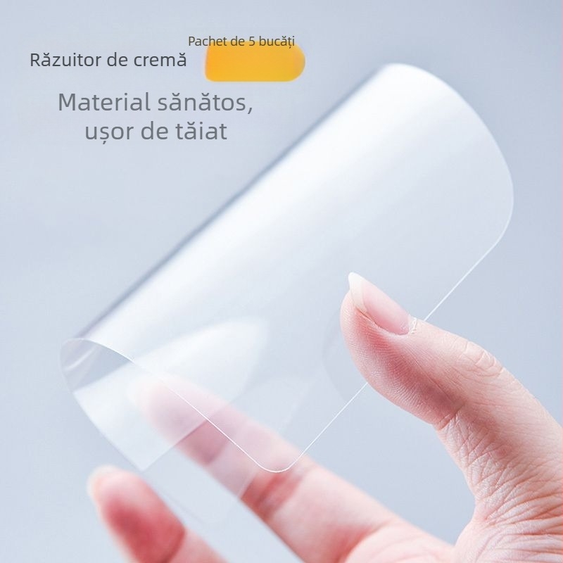 Spatulă moale, transparentă, pentru netezirea cremei pe torturi rotunde – set din plastic semi-circular pentru decorare