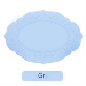 Suport mare din silicon pentru masă, design european retro în relief, antiderapant, cerc circular pentru pahare și vase, izolație termică