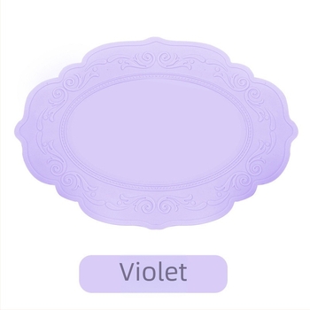 Suport mare din silicon pentru masă, design european retro în relief, antiderapant, cerc circular pentru pahare și vase, izolație termică