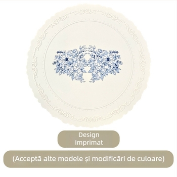 Suport mare din silicon pentru masă, design european retro în relief, antiderapant, cerc circular pentru pahare și vase, izolație termică