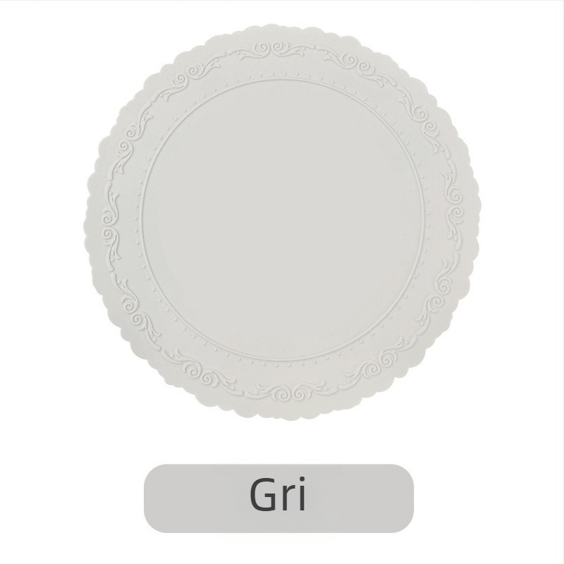 Suport mare din silicon pentru masă, design european retro în relief, antiderapant, cerc circular pentru pahare și vase, izolație termică