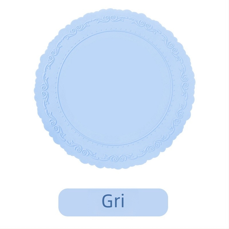 Suport mare din silicon pentru masă, design european retro în relief, antiderapant, cerc circular pentru pahare și vase, izolație termică