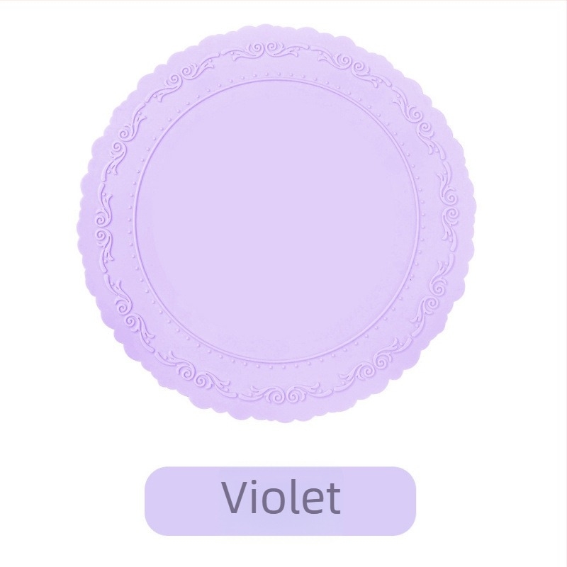 Suport mare din silicon pentru masă, design european retro în relief, antiderapant, cerc circular pentru pahare și vase, izolație termică