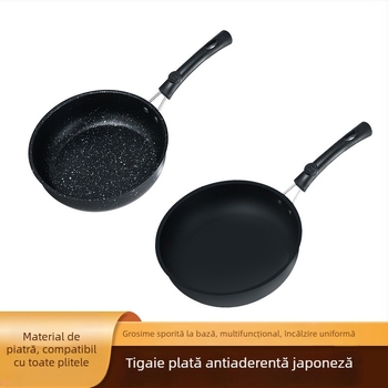 Tigaie mică din piatră Maifan, antiaderentă, pentru friptură și ouă, pentru uz casnic, compatibilă cu plitele cu inducție și aragaz, tigă din fontă îngroșată