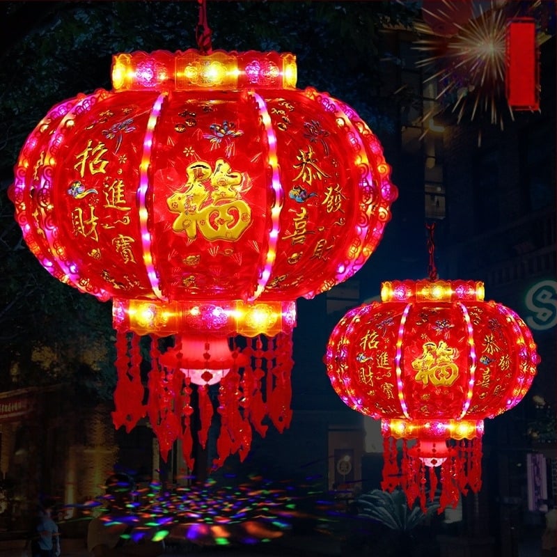 Lanternă LED rotativă, colorată, pentru Festivalul Primăverii – decor pentru nuntă, casă nouă și Anul Nou