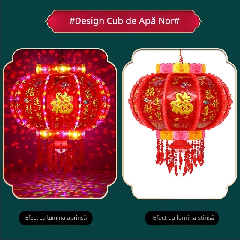 Lanternă LED rotativă, colorată, pentru Festivalul Primăverii – decor pentru nuntă, casă nouă și Anul Nou